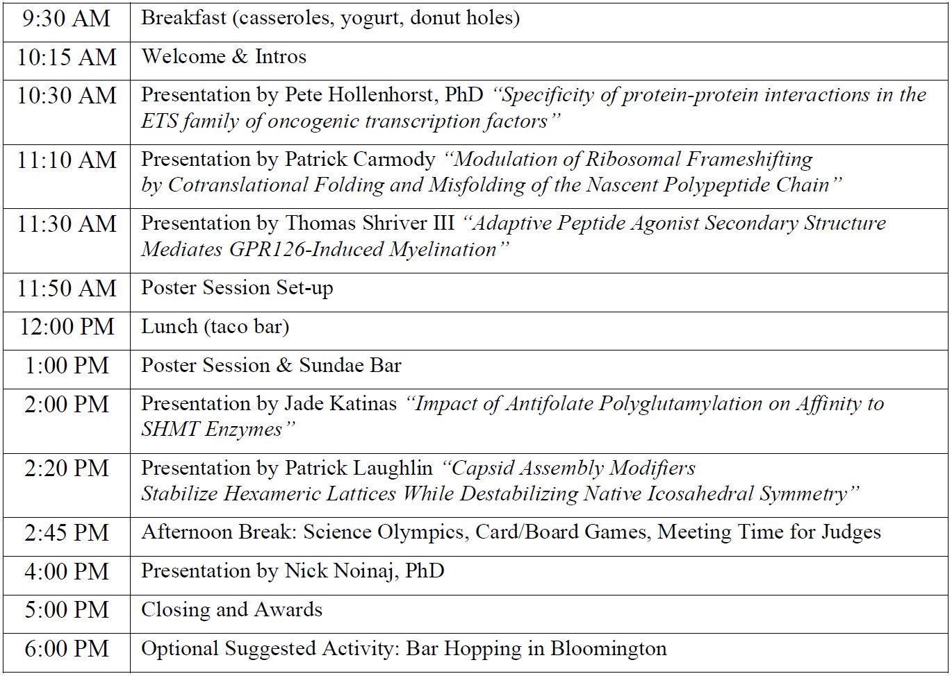 Biochem Retreat Schedule
